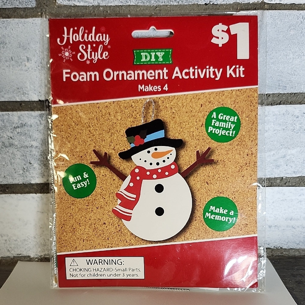 New Holiday Style DIY Foam Ornament Activity Kit Snowman